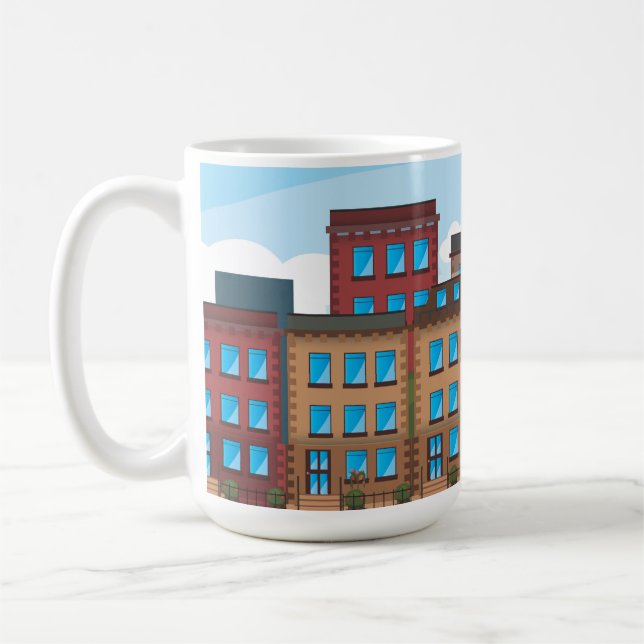 Brownstone Buildings Coffee Mug (Left)