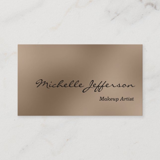 Browny Background Makeup Artist Business Card (Front)