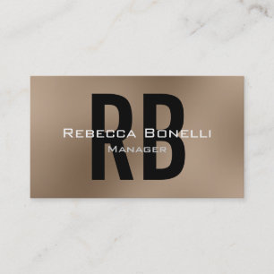 Browny Black White Monogram Manager Business Card