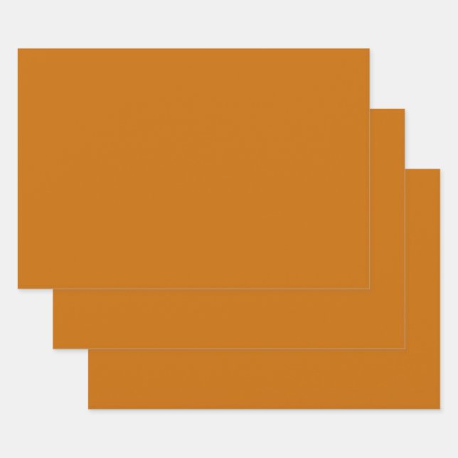 Browny Orange (solid colour)  Wrapping Paper Sheet (Set)