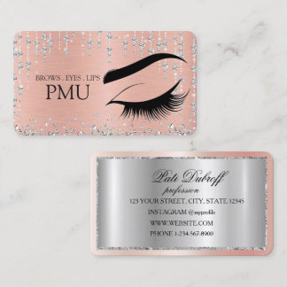 Brows Aftercare Blue PMU Microblading Henna Salon Business Card