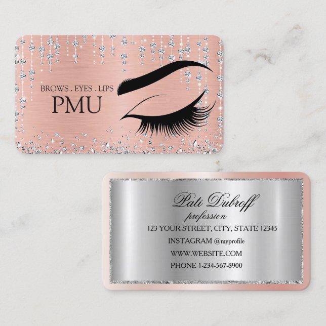 Brows Aftercare Blue PMU Microblading Henna Salon Business Card (Front/Back)