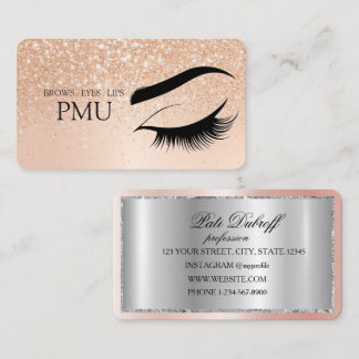 Brows Aftercare Blue PMU Microblading Henna Salon Business Card