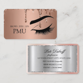 Brows Aftercare Blue PMU Microblading Henna Salon Business Card
