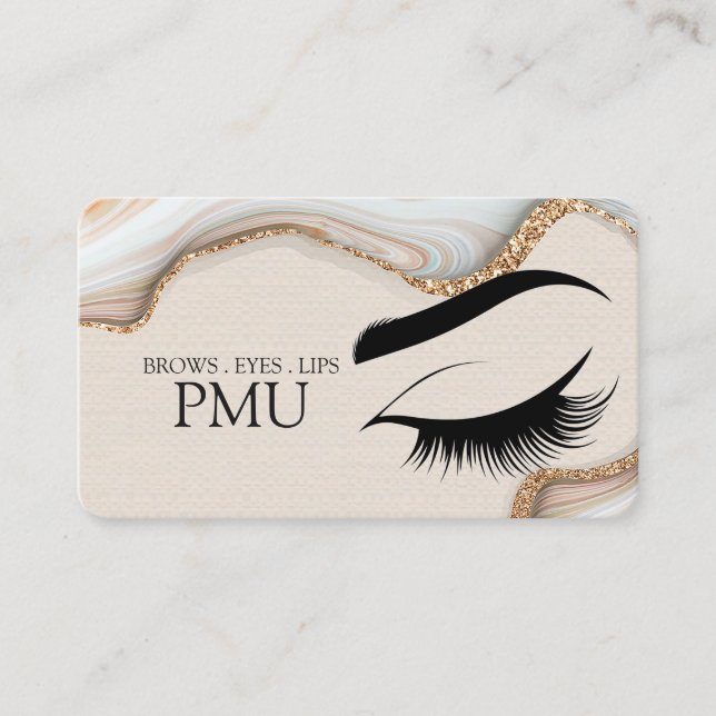 Brows Aftercare Blue PMU Microblading Henna Salon Business Card (Front)