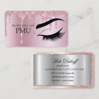 Brows Aftercare Blue PMU Microblading Henna Salon Business Card