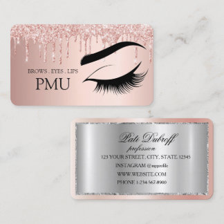 Brows Aftercare Blue PMU Microblading Henna Salon Business Card