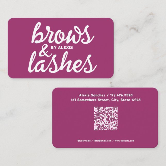 Brows And Lashes Custom QR Business Card (Front/Back)