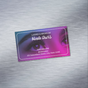 Brows And Lashes Technician Magnetic Business Card