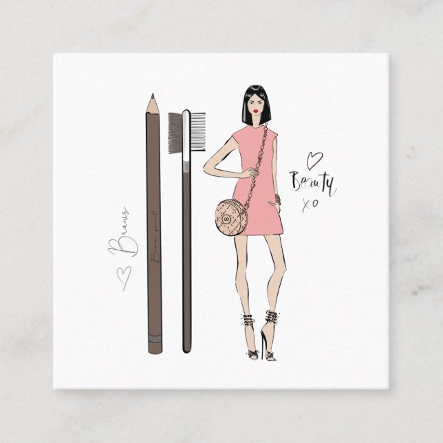Brows Artist Square Business Card (Front)