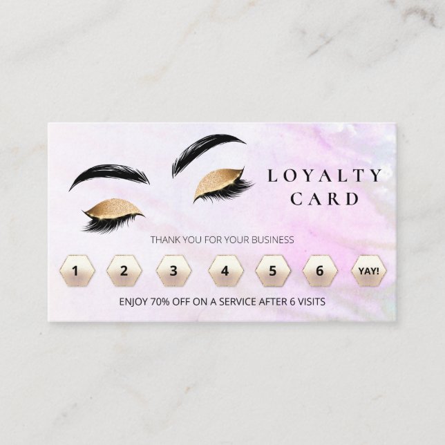 *~* Brows Eyes Lashes Thank You Rewards QR LOGO Loyalty Card (Front)