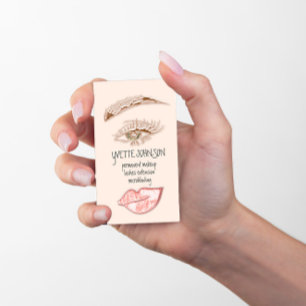 Brows Makeup Logo QRCode Powder Lip ocean Eyelash Business Card
