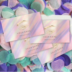 Brows Makeup QR LOGO Golden Eyelashes Ombre Business Card
