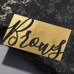 Brows Microblading Beauty Salon Gold Brown Modern  Business Card