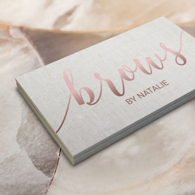 Brows Salon Rose Gold Typography Loyalty Card (Creator Uploaded)