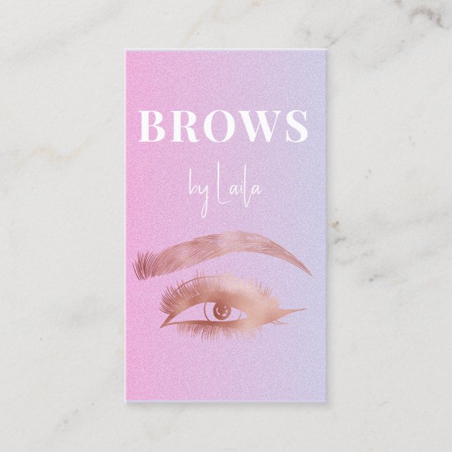 Brows Typography Eyebrow Salon Photo Luxury Business Card (Front)