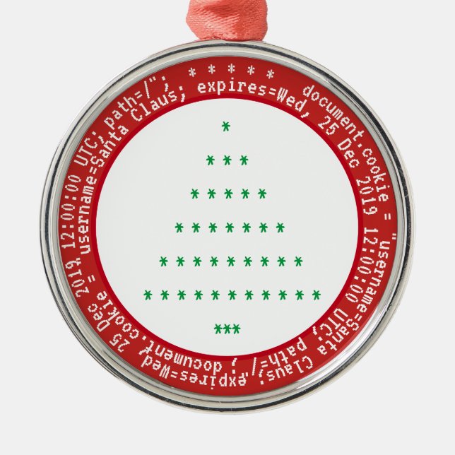 Browser Cookies for Santa Christmas Ornament Green (Front)
