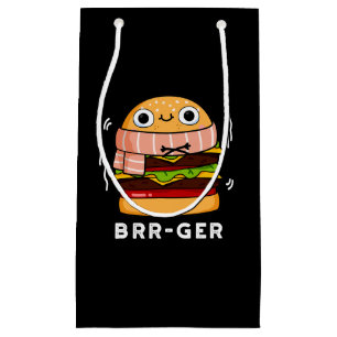 Brr-ger Funny Freezing Burger Pun Dark BG Small Gift Bag
