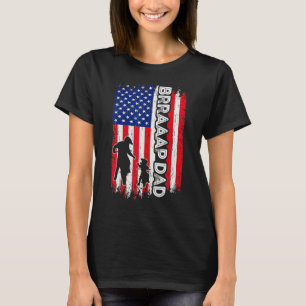 Brraaap Dad American Flag Dirt Bike Motocross Fath T-Shirt
