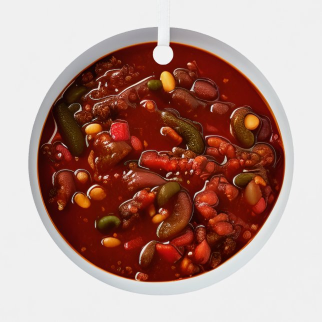 Brrr It's a Chilli Christmas | Funny Food Pun  Metal Tree Decoration (Front)