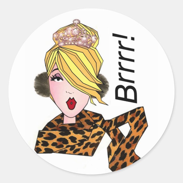 "Brrr" It's Cold Outside DIVA  Classic Round Sticker (Front)