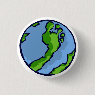 BRS Artsy Green Foot Globe Round 3 Cm Round Badge