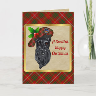 Bruce Badge & Tartan Personalised Christmas Card