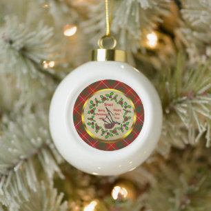 Bruce Clan Badge Christmas Ceramic Ball Christmas Ornament