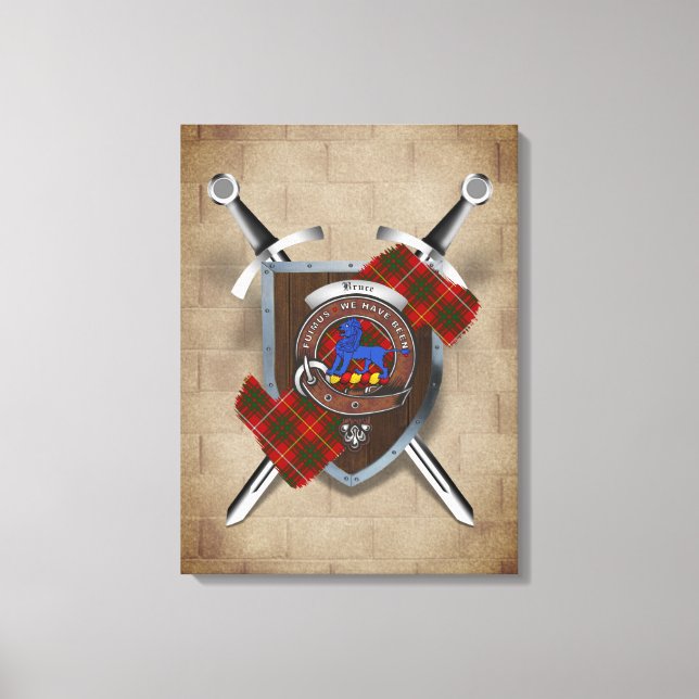 Bruce Clan Badge Crossed Swords Canvas Print (Front)