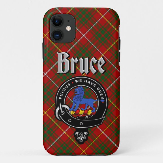 Bruce Clan Badge & Tartan Phone Case (Back)