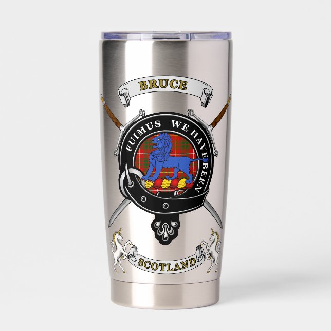 Bruce Clan Badge Tartan & Swords Insulated Tumbler (Front)