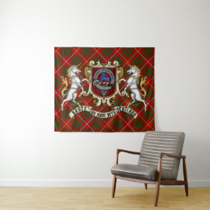 Bruce Clan Badge & Tartan Tapestry