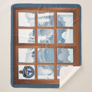 Bruce Clan Badge Winter Scene Medium Sherpa Blanket