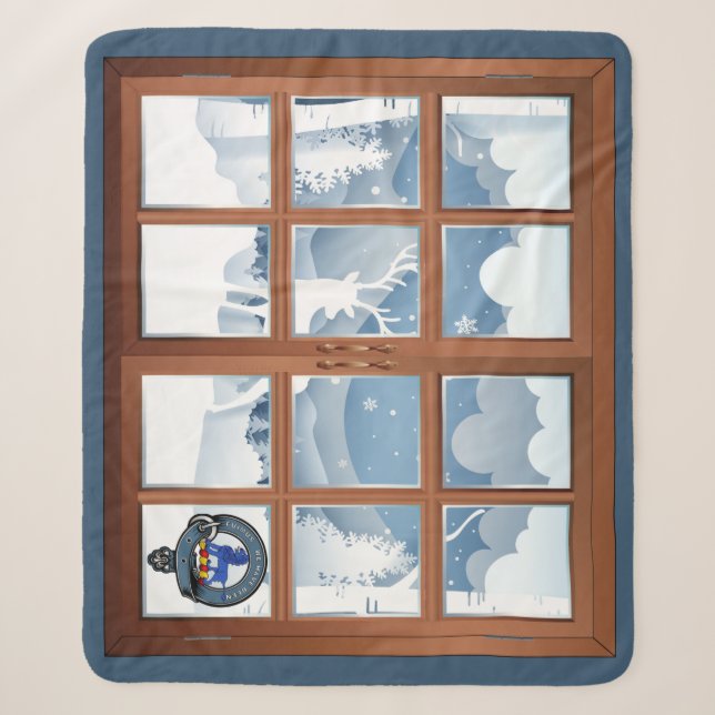 Bruce Clan Badge Winter Scene Medium Sherpa Blanket (Front)