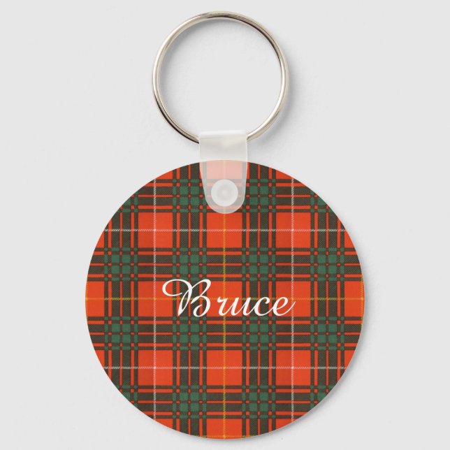 Bruce clan Plaid Scottish tartan Key Ring (Front)