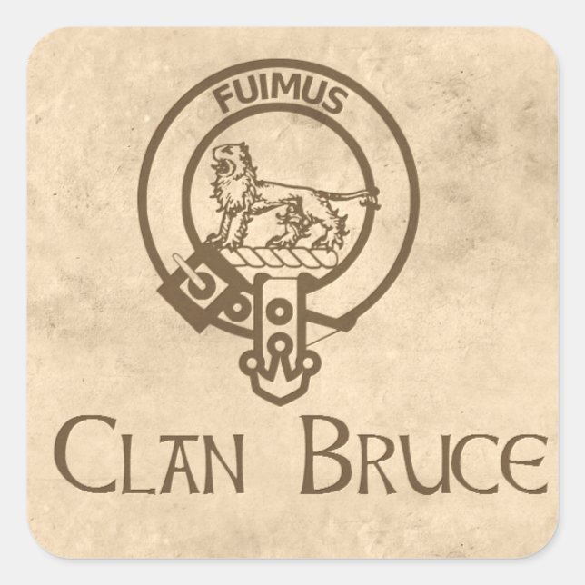 Bruce Crest Vintage Square Sticker (Front)