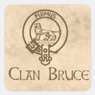 Bruce Crest Vintage Square Sticker