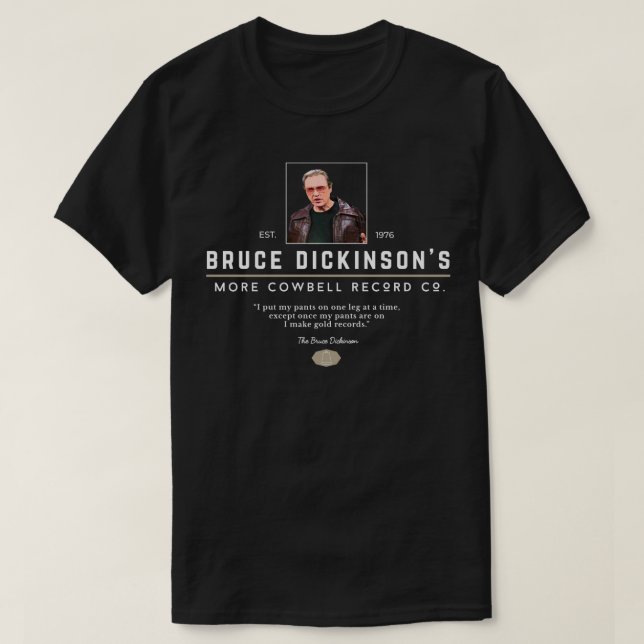 Bruce Dickinsons More Cowbell Record Co T-Shirt (Design Front)