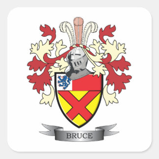 Bruce Family Crest Coat of Arms Square Sticker