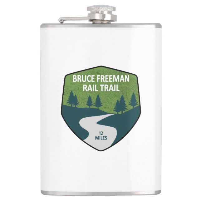 Bruce Freeman Rail Trail Hip Flask (Front)