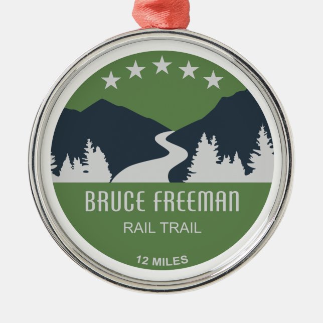 Bruce Freeman Rail Trail Metal Tree Decoration (Front)