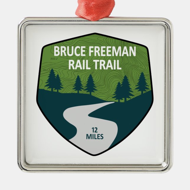 Bruce Freeman Rail Trail Metal Tree Decoration (Front)