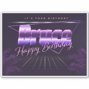 Bruce Name First name lila retro Sticker Birthday