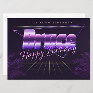 Bruce Name First name purla retro card Birthday