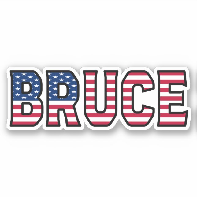 Bruce Name First Name USA Sticker Stickerset (Front)