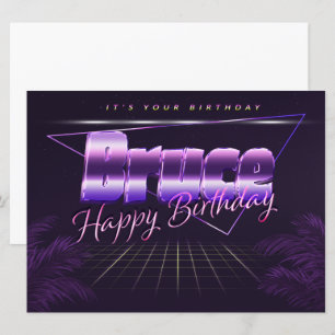 Bruce Name Vorname lila retro Karte Geburtstag Card
