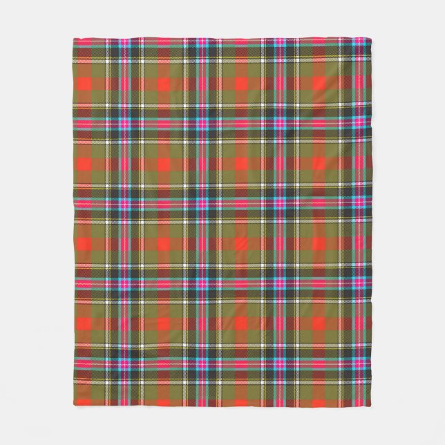 Bruce of Kinnaird Ancient Tartan Plaid Pattern Fleece Blanket (Front)