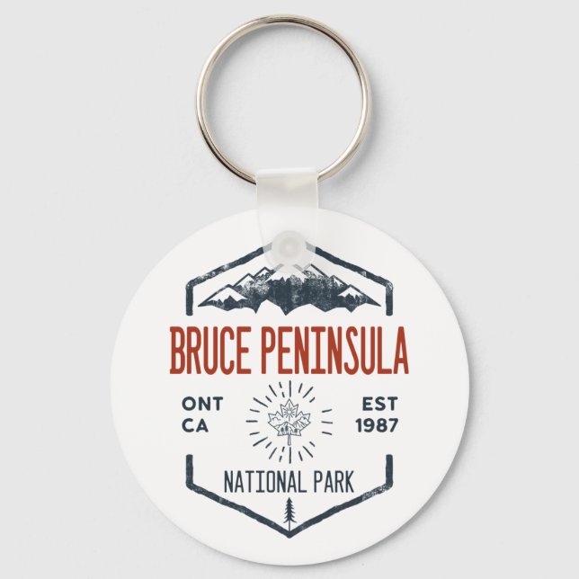 Bruce Peninsula National Park Canada Distressed Key Ring (Front)