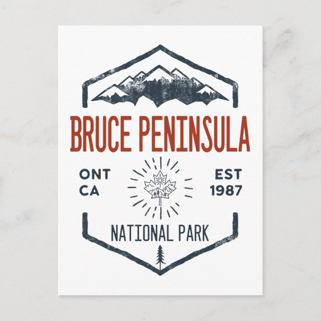 Bruce Peninsula National Park Canada Distressed Postcard (Front)