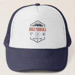 Bruce Peninsula National Park Canada Distressed Trucker Hat<br><div class="desc">Bruce Peninsula National Park Distressed Badge with unique park themed maple leaf design. The park is one of the largest protected areas in southern Ontario,  forming the core of UNESCO's Niagara Escarpment World Biosphere Reserve.</div>